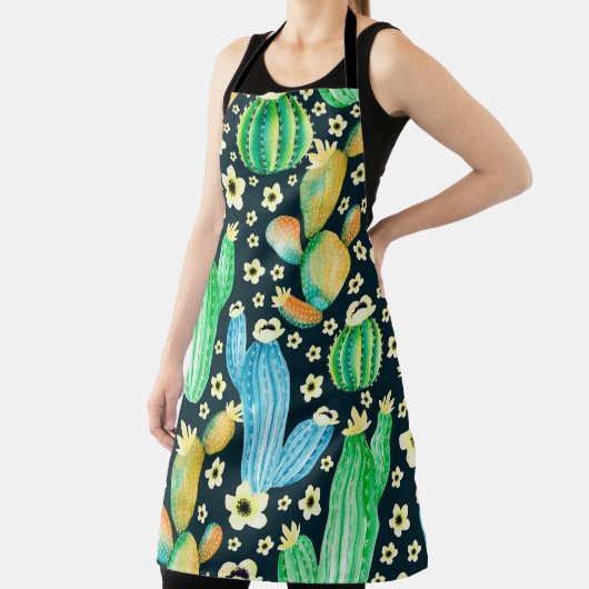 patroon met succulenten. Waterverf cactus Schort (Insitu)