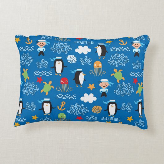 patroon met thema zee accent kussen (Achterkant)