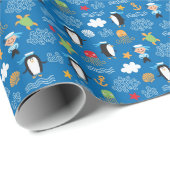 patroon met thema zee cadeaupapier (Rol Hoek)