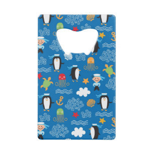 patroon met thema zee kredietkaart flessenopener