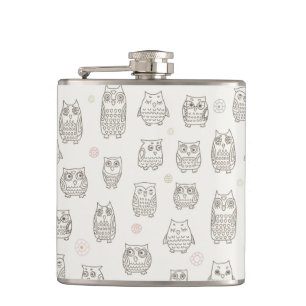 Patroon met uilen heupfles