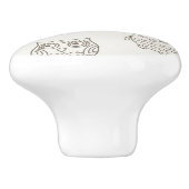 Patroon met uilen keramische knop (Zijkant)