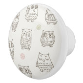 Patroon met uilen keramische knop (Rechts)