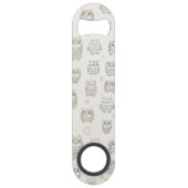 Patroon met uilen speed flessenopener (Voorkant)