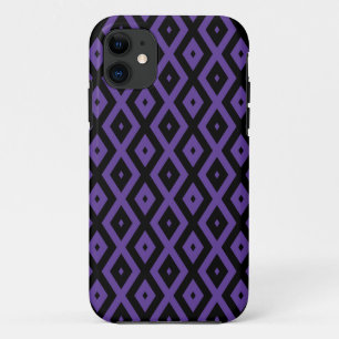 patroon met Violet en zwarte diamant iPhone 11 Hoesje