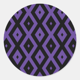 patroon met Violet en zwarte diamant Ronde Sticker
