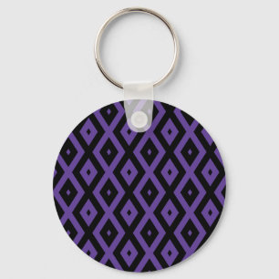 patroon met Violet en zwarte diamant Sleutelhanger