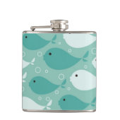 patroon met vis 2 heupfles (Voorkant)