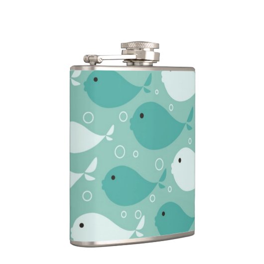 patroon met vis 2 heupfles (Rechts)