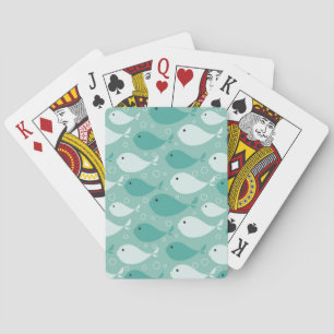 patroon met vis 2 pokerkaarten