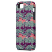 Patroon met vis en Paarse golven Case-Mate iPhone Case (Achterkant Links)