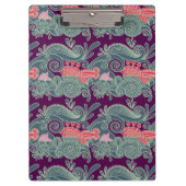 Patroon met vis en Paarse golven Klembord (Voorkant)