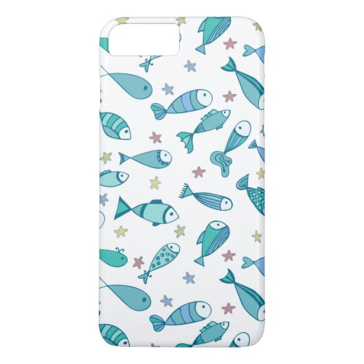 Patroon met vis en vis Case-Mate iPhone case (Achterkant)