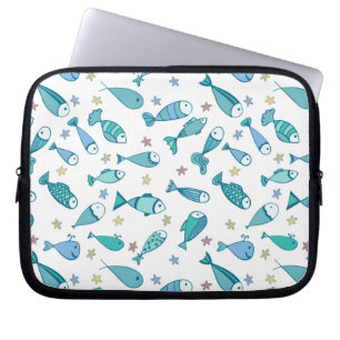 Patroon met vis en vis laptop sleeve