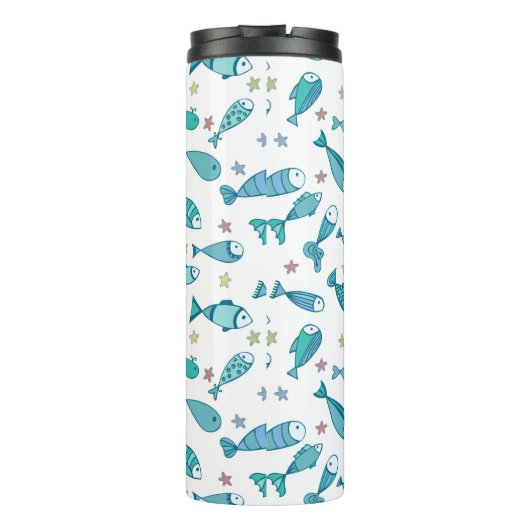 Patroon met vis en vis thermosbeker (Achterkant)