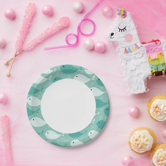 patroon met vis papieren bordje (Feest)