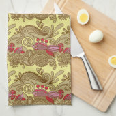 Patroon met vissen en golven theedoek (Quarter Fold)