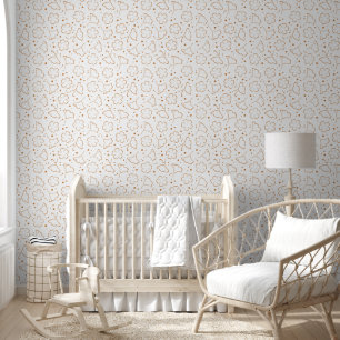Patroon met vlasbloemen in een minimalistische sti behang