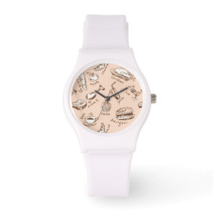 Patroon met voedsel horloge