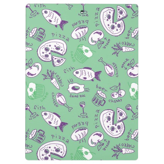 Patroon met voedsel klembord (Achterkant)