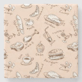 Patroon met voedsel stenen onderzetter (Voorkant)