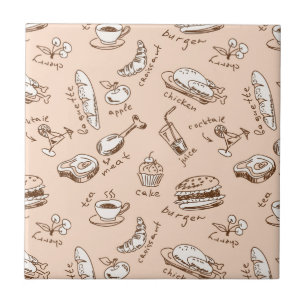 Patroon met voedsel tegeltje