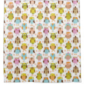 patroon met vogels douchegordijn (Voorkant)