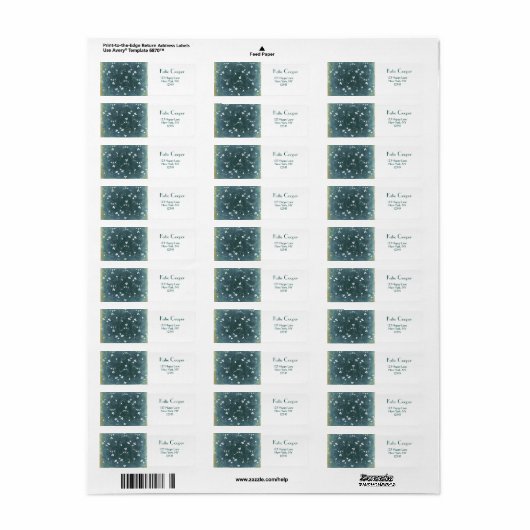 patroon met vogels en bladeren etiket (Full Sheet)