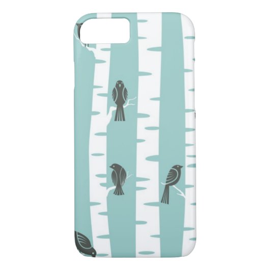 Patroon met vogels en bomen Case-Mate iPhone case (Achterkant)