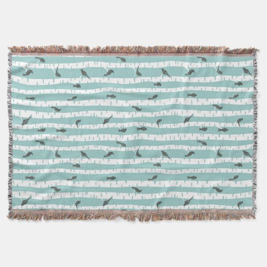 Patroon met vogels en bomen deken (Voorkant)