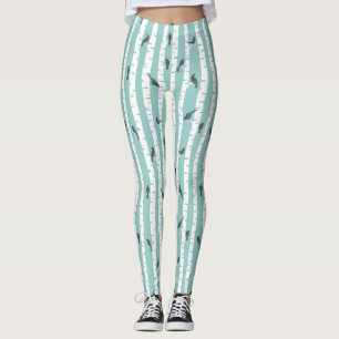 Patroon met vogels en bomen leggings