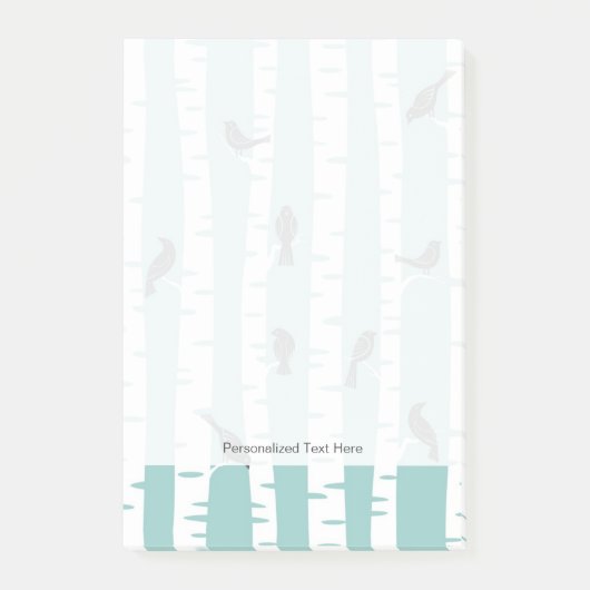 Patroon met vogels en bomen post-it® notes (Voorkant)