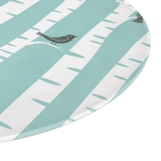 Patroon met vogels en bomen snijplank (Hoek)