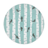 Patroon met vogels en bomen snijplank (Voorkant)