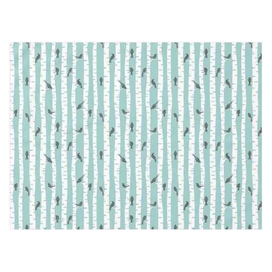 Patroon met vogels en bomen tafelkleed (Voorkant (Horizontaal))