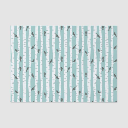 Patroon met vogels en bomen tissuepapier (Voorkant)