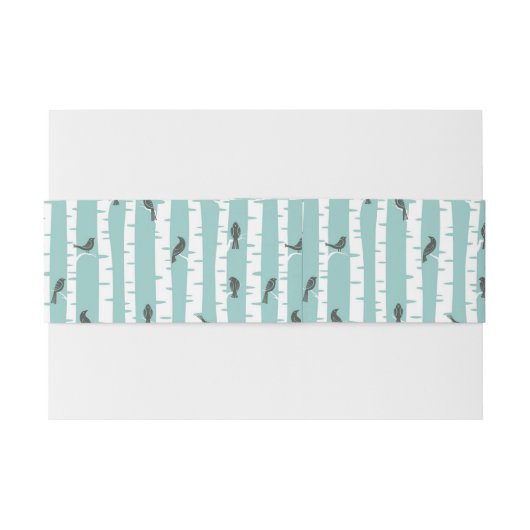 Patroon met vogels en bomen uitnodigingen wikkel (Achterkant Voorbeeld)