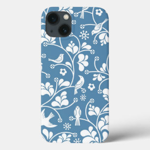 patroon met vogels en planten sierbloem iPhone 13 hoesje