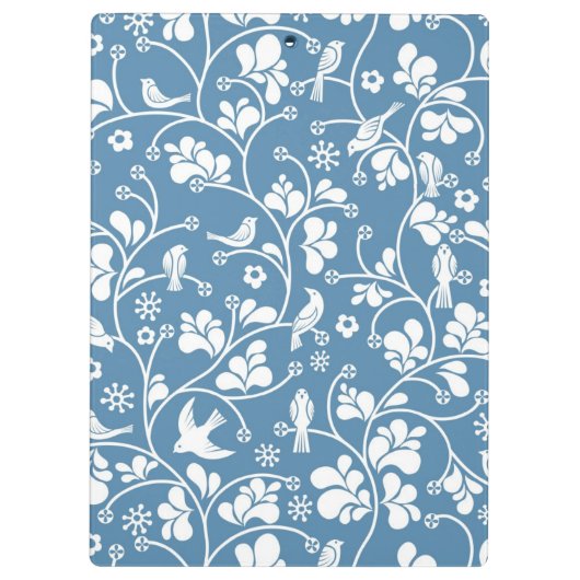 patroon met vogels en planten sierbloem klembord (Achterkant)