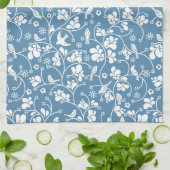 patroon met vogels en planten sierbloem theedoek (Gevouwen)