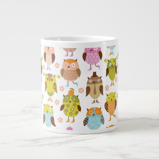 patroon met vogels grote koffiekop (Voorkant)