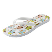patroon met vogels teenslippers (Schuin)