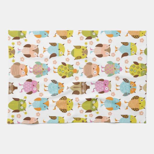 patroon met vogels theedoek (Horizontaal)