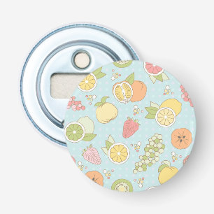 Patroon met vruchten en bessen button flesopener