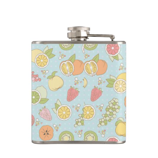 Patroon met vruchten en bessen heupfles (Achterkant)