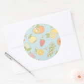 Patroon met vruchten en bessen ronde sticker (Envelop)