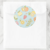 Patroon met vruchten en bessen ronde sticker (Tas)