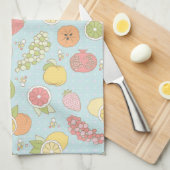 Patroon met vruchten en bessen theedoek (Quarter Fold)