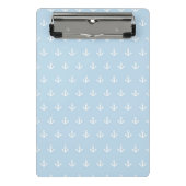Patroon met witte ankers op blauw mini klembord (Voorkant)