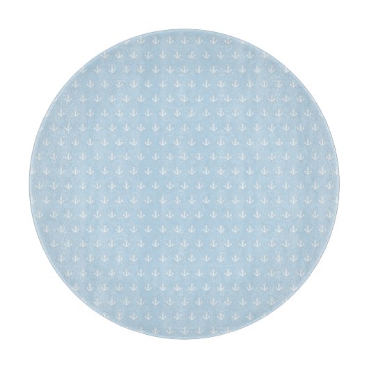 Patroon met witte ankers op blauw snijplank (Voorkant)